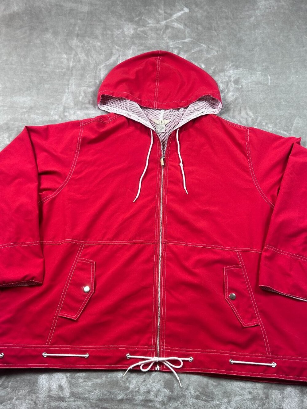 Teddi Hooded Rain Coat Women's Red 3XL Jacket Zip Up Long Sleeve Vintage 90's